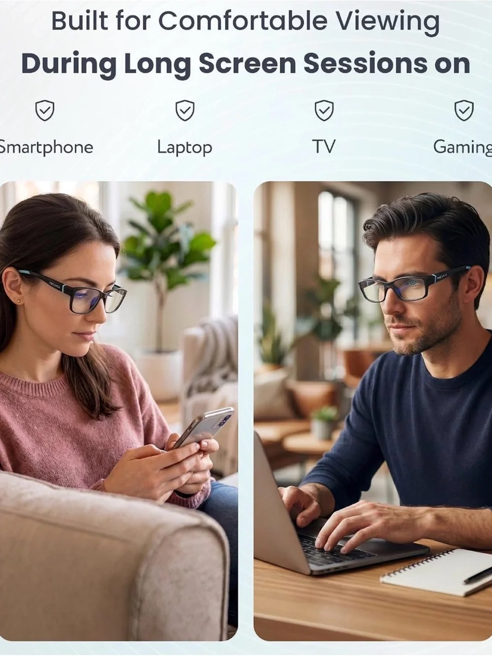 Prospek Blue Light Blocking Glasses in Black/Blue